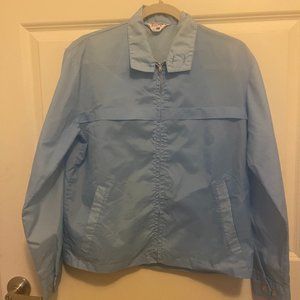 Vintage 70’s The Golfer Women's Golf members only nylon Full Zip Sky Blue Jacket